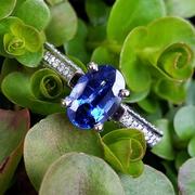 Blue Sapphire and Diamond Ring 