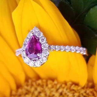 Ruby and Diamond Halo Ring 
