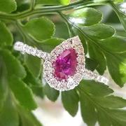 Ruby and Diamond Halo Ring 