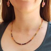 Beaded Sapphire and Garnet Necklace