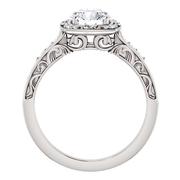 14kt Round Sculptural-Inspired Halo-Style Engagement Ring Mounting