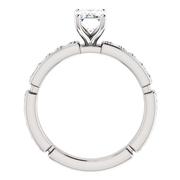 14kt White Emerald Accented .50ct Engagement Ring Mounting