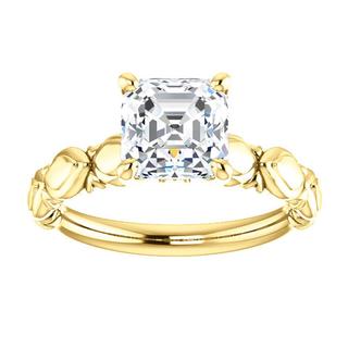 14K Yellow Solitaire Round Sculptural-Inspired Engagement Ring Mounting