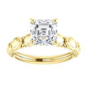 14K Yellow Solitaire Round Sculptural-Inspired Engagement Ring Mounting