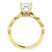 14K Yellow Solitaire Round Sculptural-Inspired Engagement Ring Mounting