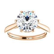 14K Rose Solitaire Engagement Ring Mounting