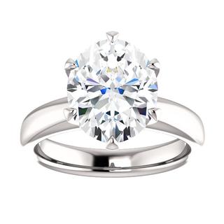 14kt White Solitaire Engagement Ring Mounting 