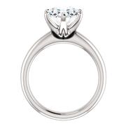 14kt White Solitaire Engagement Ring Mounting