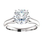 14kt White Diamond Solitaire Engagement Ring Mounting