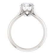 14kt White Diamond Solitaire Engagement Ring Mounting