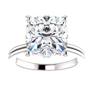 14kt White Diamond Accented Solitaire Engagement Ring Mounting 