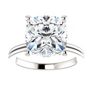 14kt White Diamond Accented Solitaire Engagement Ring Mounting