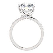 14kt White Diamond Accented Solitaire Engagement Ring Mounting