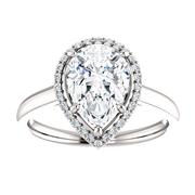 14kt White Halo-Style Engagement Ring Mounting
