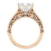 14kt Rose Diamond Accented Engagement Ring Mounting