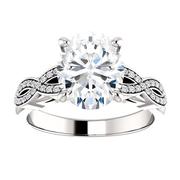 14kt White .25ct Criss-Cross Diamond Engagement Ring