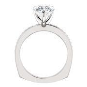 14kt White Diamond Accented Solitaire Engagement Ring Mounting