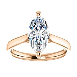 14kt Rose Solitaire Engagement Ring Mounting 