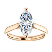 14kt Rose Solitaire Engagement Ring Mounting