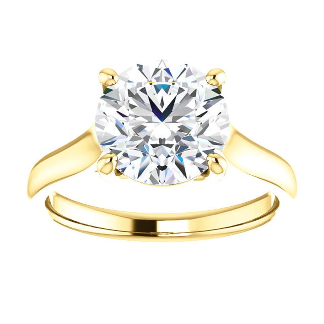 14kt Yellow Solitaire Engagement Ring Mounting