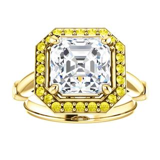14kt Yellow Halo .22 ct Diamond Engagement Ring Mounting 