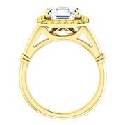 14kt Yellow Halo .22 ct Diamond Engagement Ring Mounting