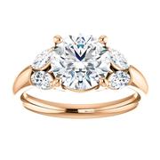 14kt Rose Diamond Accented Engagement Ring Mounting
