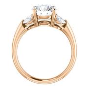 14kt Rose Diamond Accented Engagement Ring Mounting